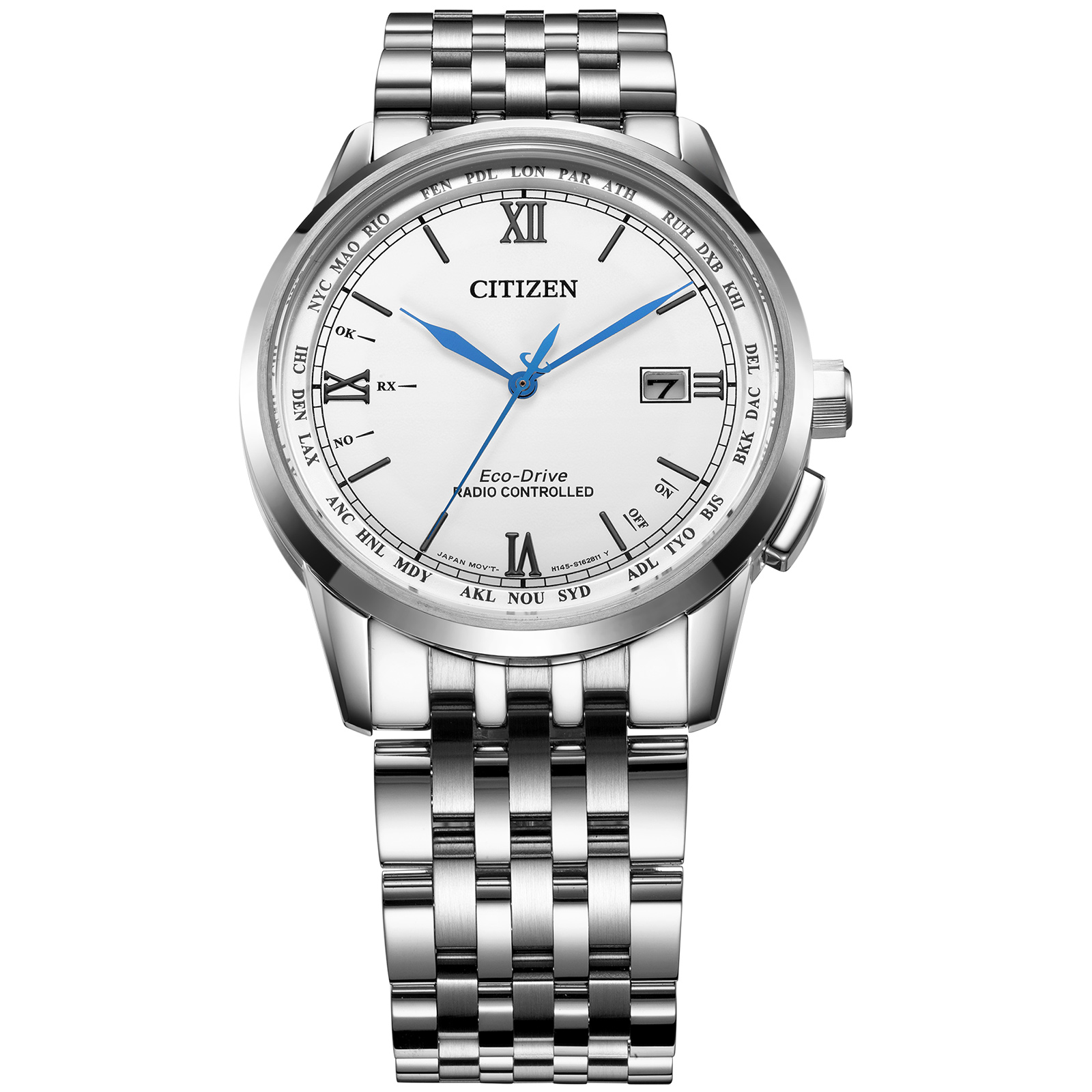 

CITIZEN Часы Ecology Drive Collection Light Powered Quartz Movement Stainless Steel Strap Watch Men's Watch White Dial, Silver