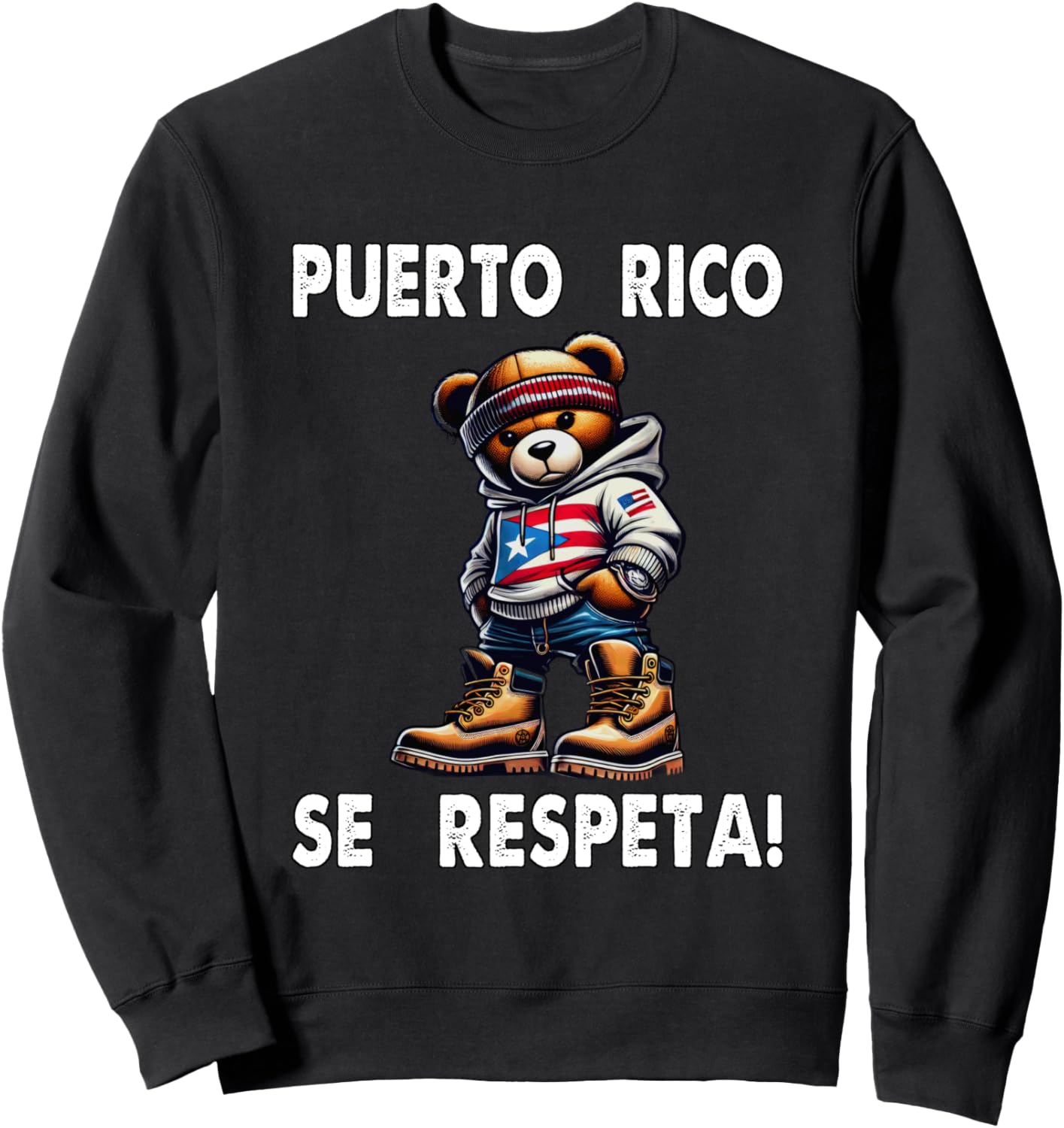 

Толстовка с капюшоном Puerto Rico Se Respeta Teddy Bear Boricua Flag Protest Puerto Rico Se Respeta Collection, More Here, черный