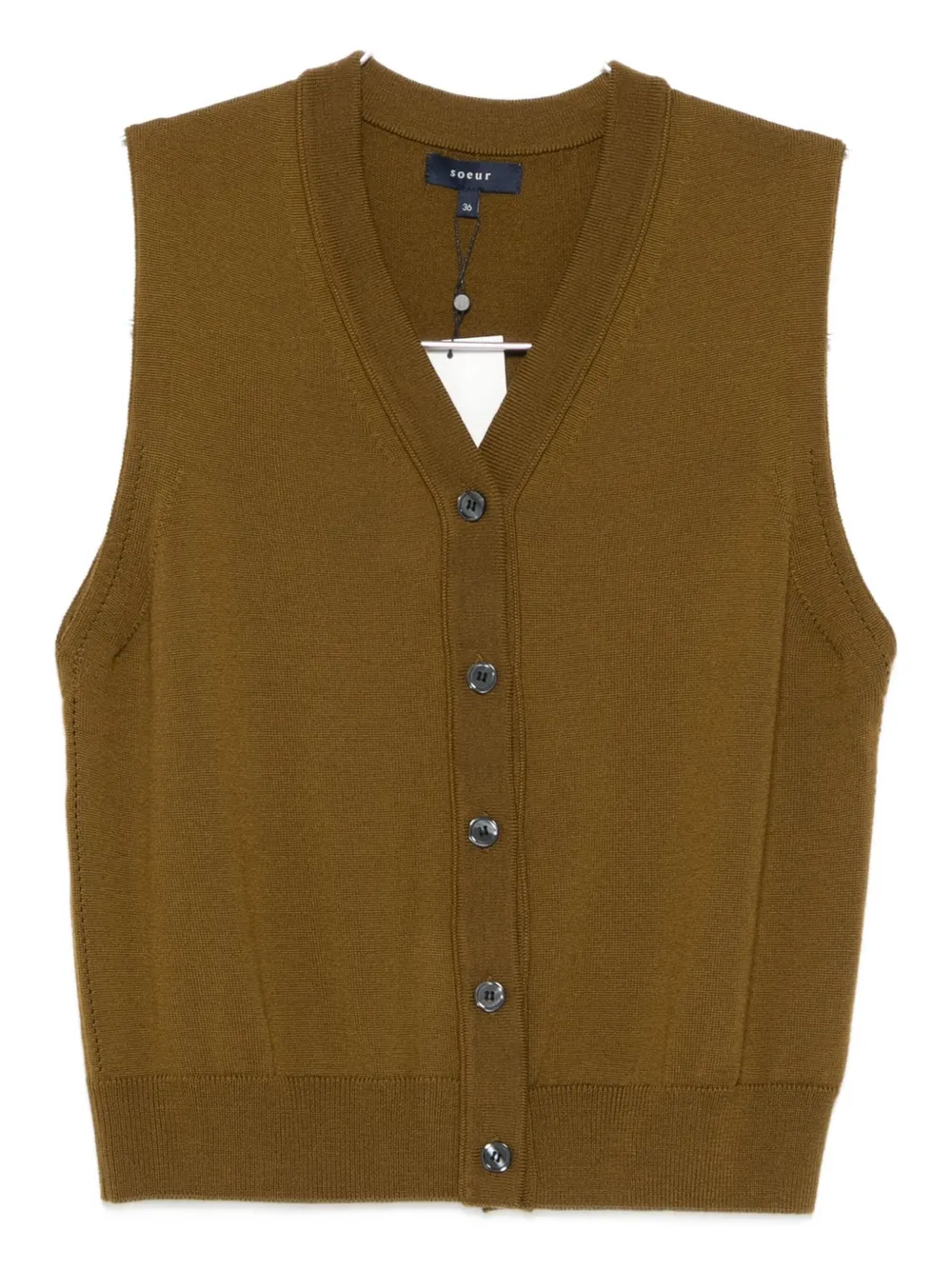 

Топ на пуговицах Soeur, коричневый