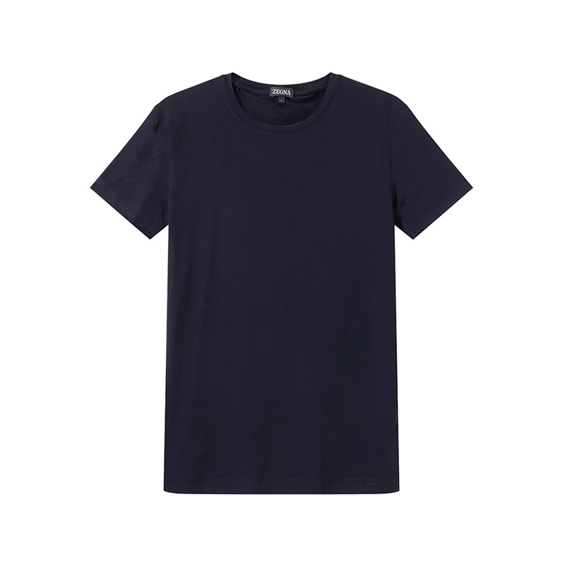 

Ermenegildo Zegna Футболка Zegna Solid Color Crew Neck Pullover Slim Fit с короткими рукавами, темно-синяя, мужская