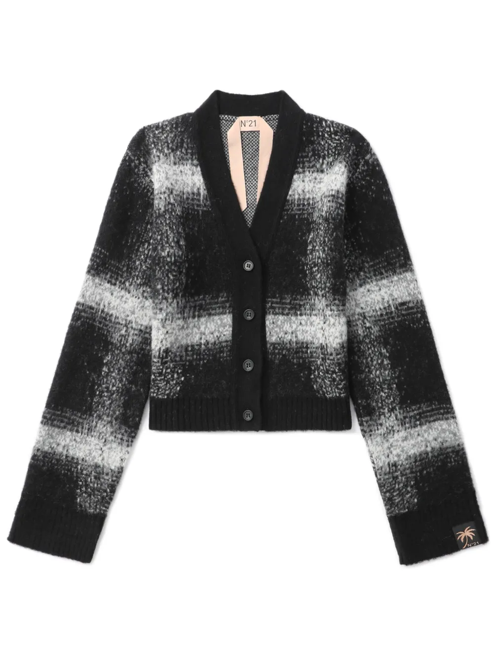 

Укороченный кардиган в клетку Nº20, черный