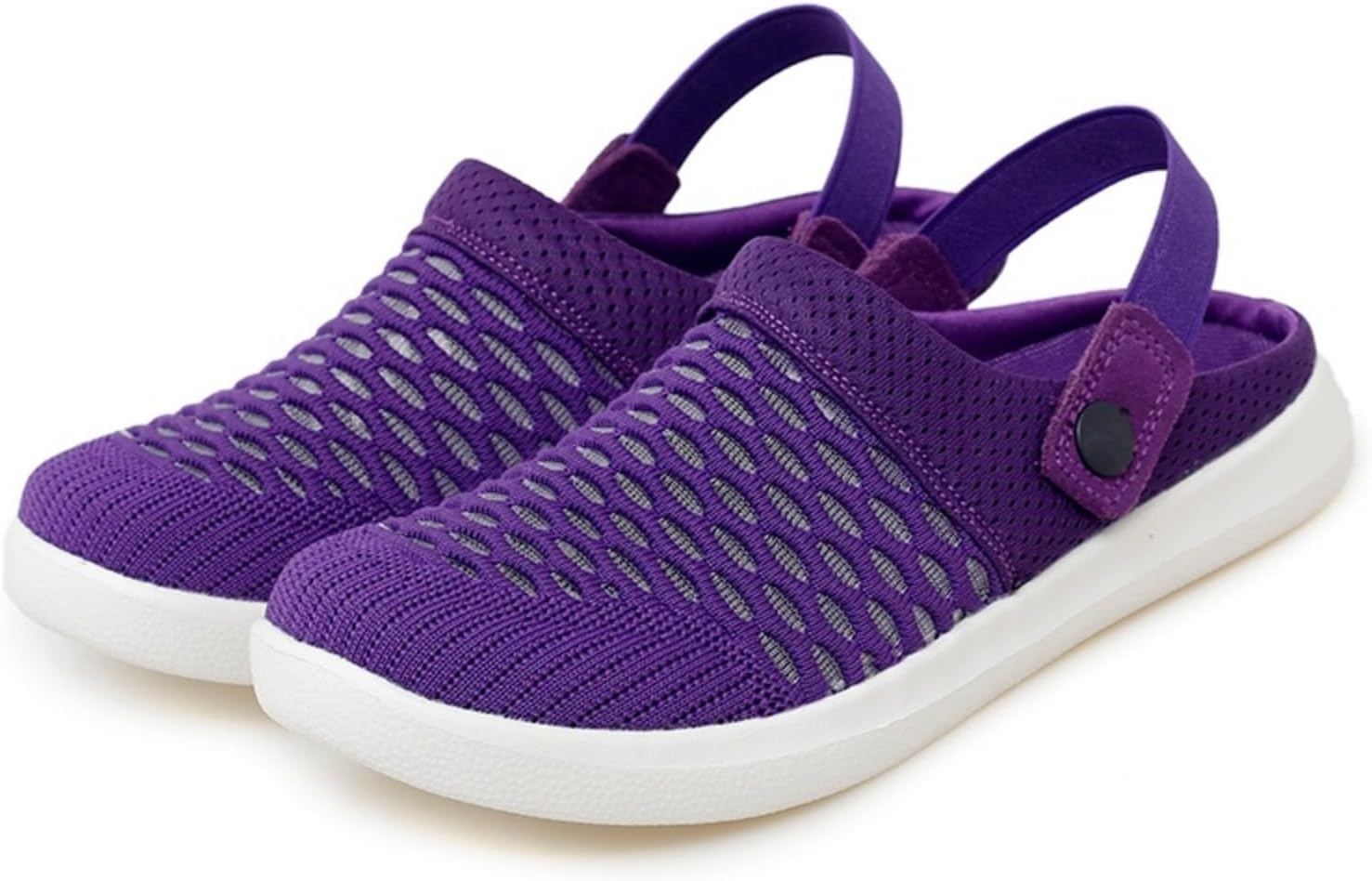

Садовые сабо ZWRXW для женщин и мужчин, унисекс, обувь без застежки, для улицы и пляжа, легкие дышащие сабо из сетки, удобные прогулочные мюли, противоскользящие, повседневные тапочки, водная обувь для бассейна, домашние тапочки, фиолетовый