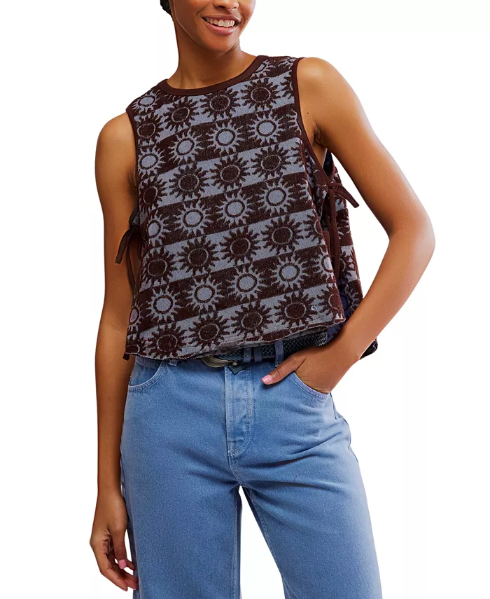 

Женский топ без рукавов из махровой ткани Free People, синий