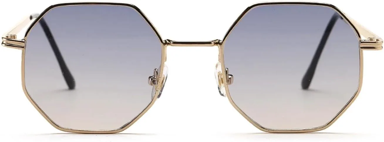 

Роскошные круглые солнцезащитные очки для женщин и мужчин. Модный винтажный стиль, стимпанк, маленькая оправа, защита от УФ-излучения UV400 generic, Blue Yellow