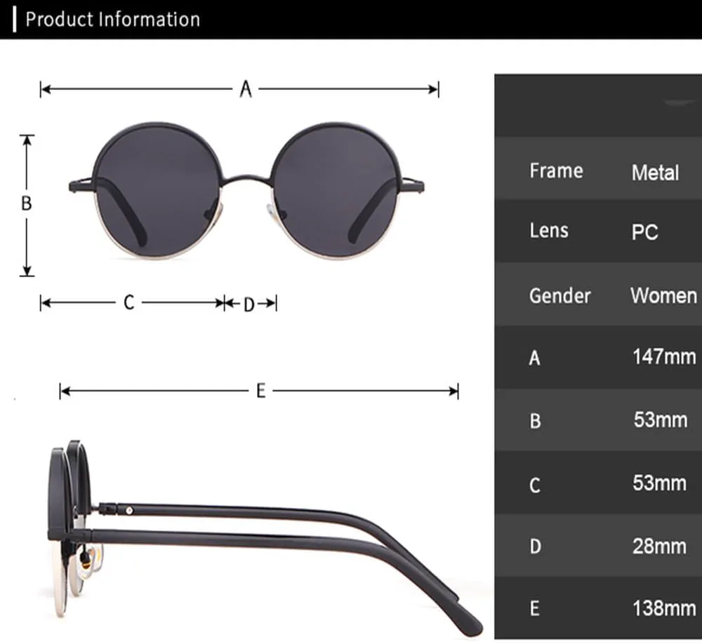 

Солнцезащитные очки LVTFCO в стиле стимпанк для мужчин, металлическая оправа, винтажные маленькие круглые солнцезащитные очки, модные очки для мужчин, C6