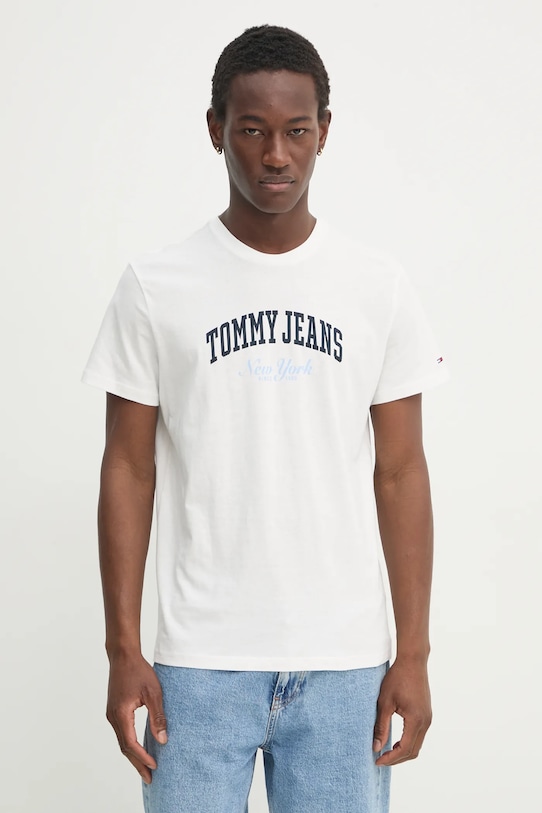 

Хлопковая футболка Tommy Jeans, бежевый