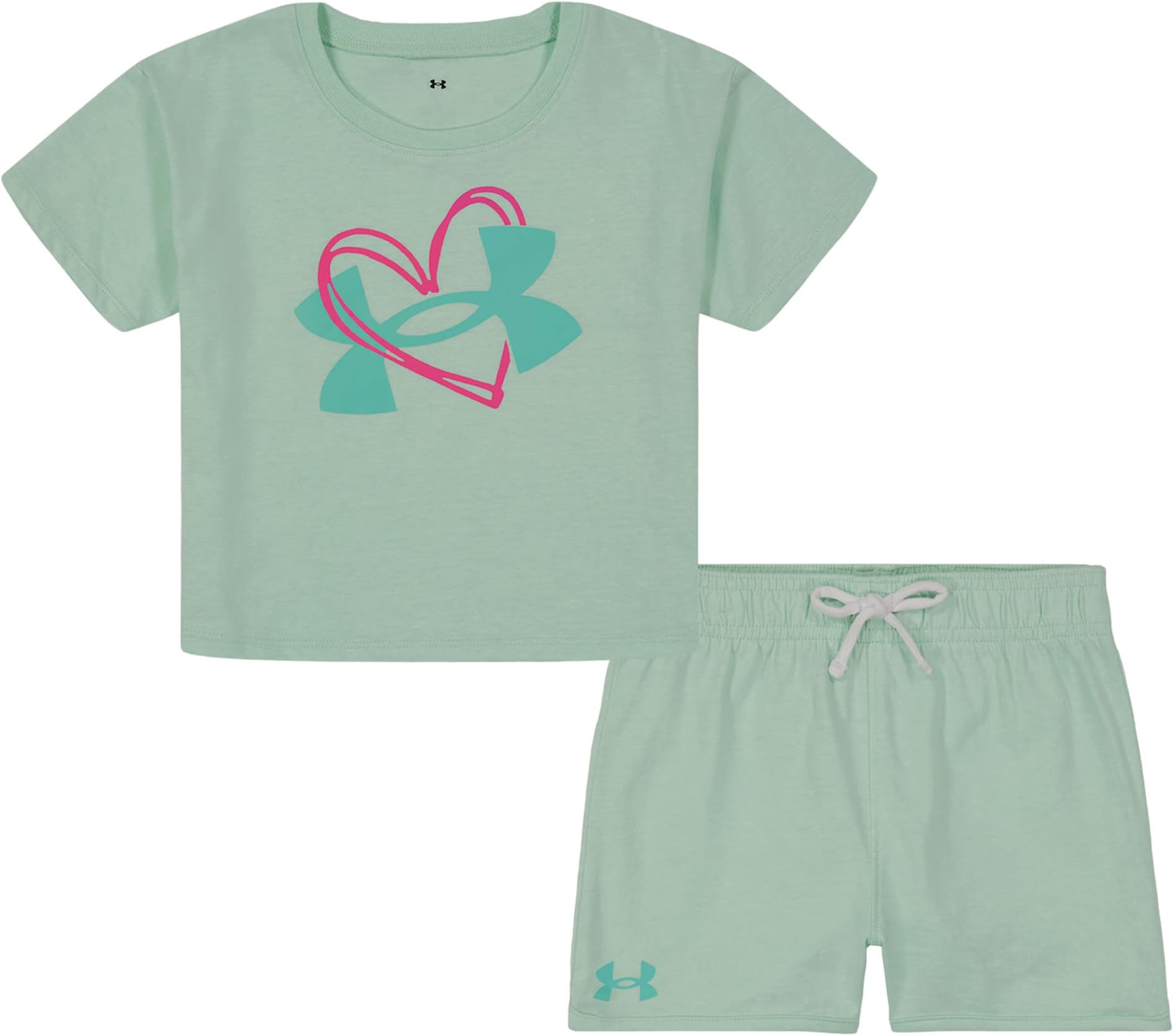 

Детский набор Under Armour Jersey Tee and Shorts Set, цвет Aqua Foam