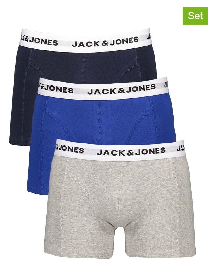

Трусы боксеры Jack & Jones 3er-Set: Boxershorts, цвет Dunkelblau/Blau/Hellgrau