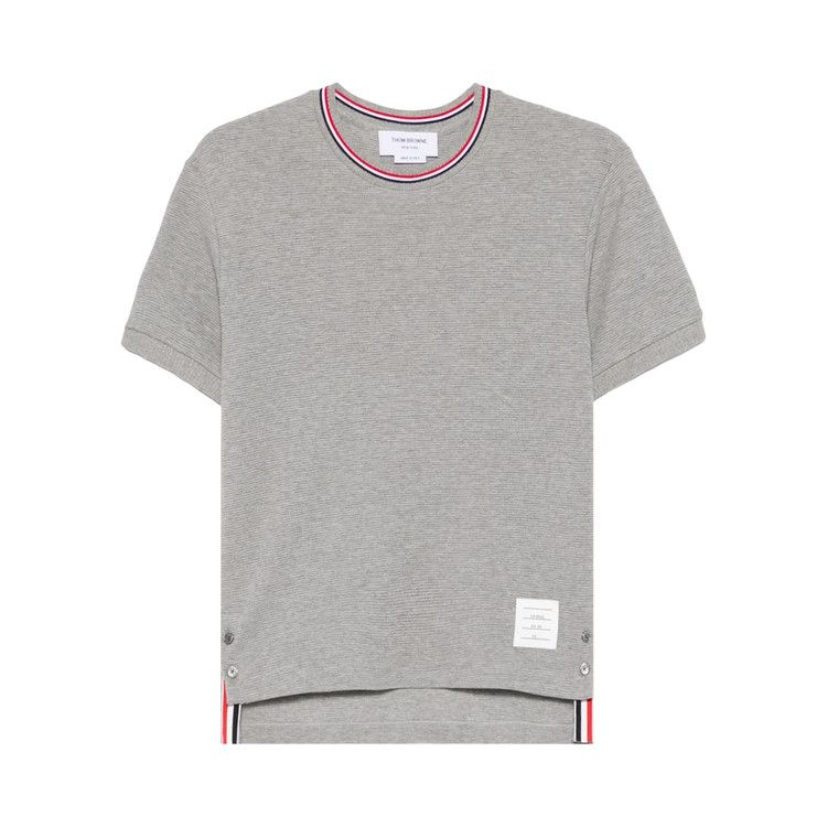 

Футболка Thom Browne Short-Sleeve Rib Cuff with RWB Stripe Tee 'Light Grey'