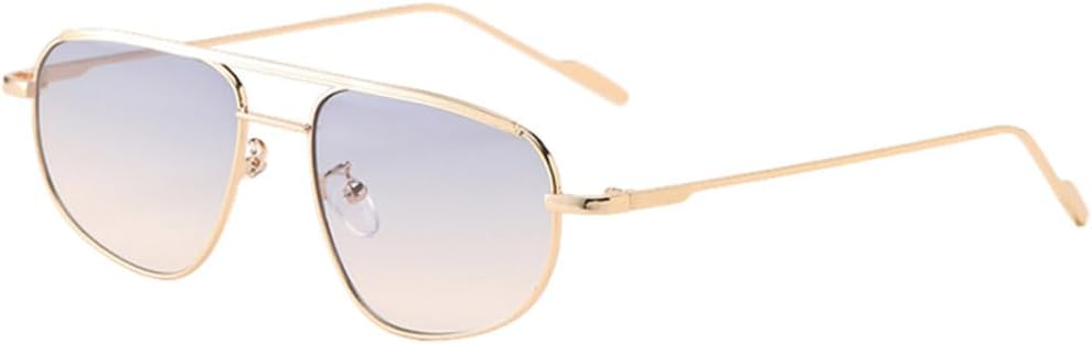 

Солнцезащитные очки MUTYNE в металлической оправе овальной формы для мужчин и женщин с двойной перемычкой, защита от УФ-излучения UV400, зелено-золотые, Blue Brown Lens