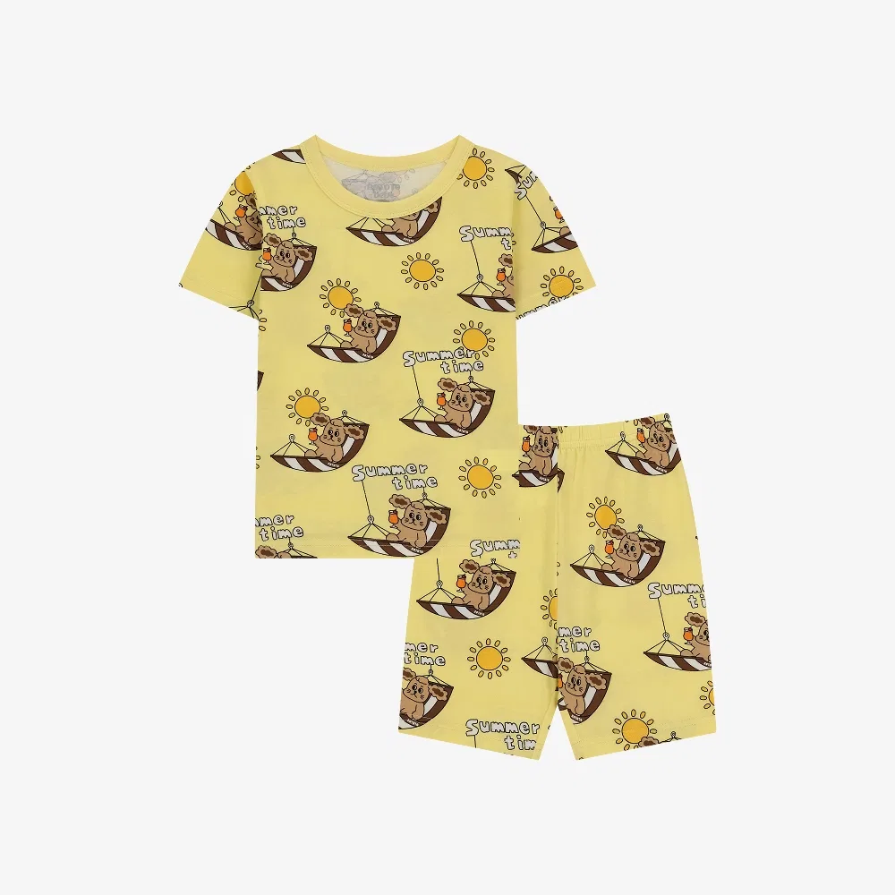 Детский комплект домашней одежды Tropical Tight Fit жёлтый от Rototobebe — фото 2