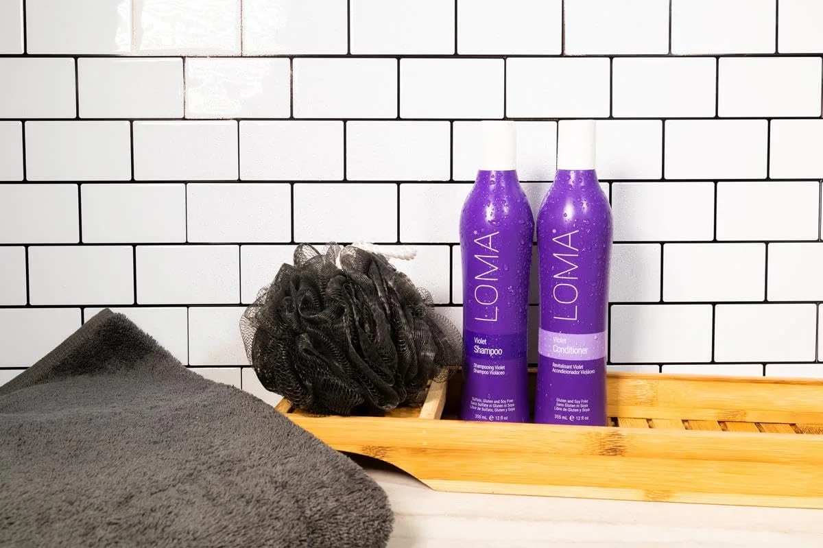 Шампунь Loma Hair Care Violet, аромат ванили и красного апельсина, 355 мл., Blue — фото 3