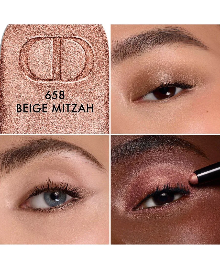 Водостойкие ультраскользящие тени-карандаш для век Diorshow Flash Stick, 1 г, 658 beige mitzah — фото 4