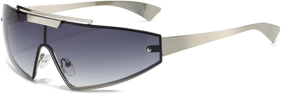 

Мужские солнцезащитные очки ретро "кошачий глаз", цельные, градиентное зеркальное покрытие, UV400; женские спортивные солнцезащитные очки панк HVTVTLA, серебристо-серый градиент