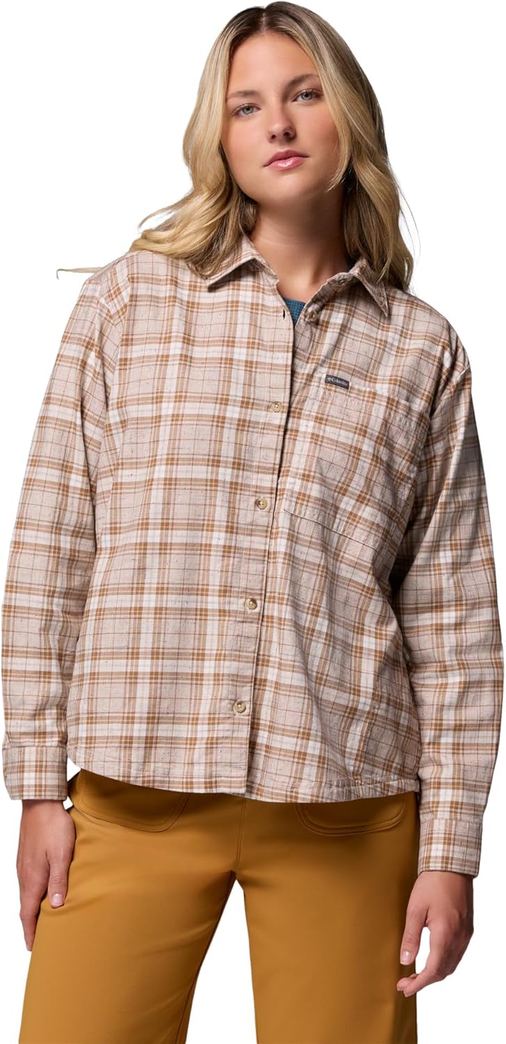 

Женская тканая рубашка Columbia Blue Point Creek с длинным рукавом, Dark Stone Everyday Tartan