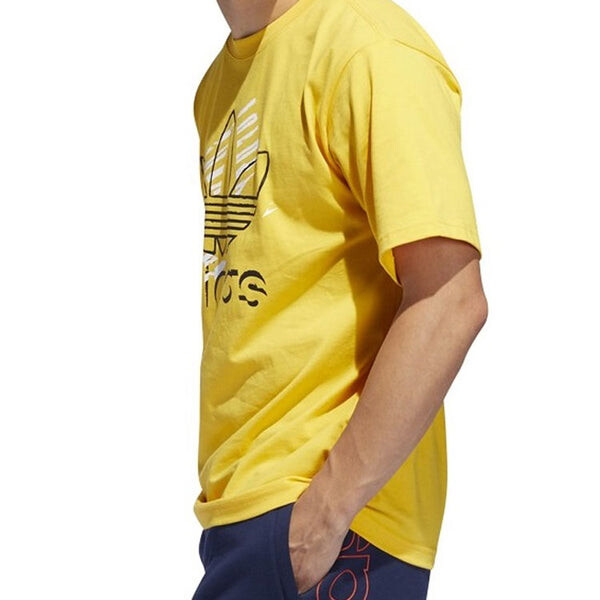 Футболка originals trefoil art tee logo tee Adidas, желтый — фото 4