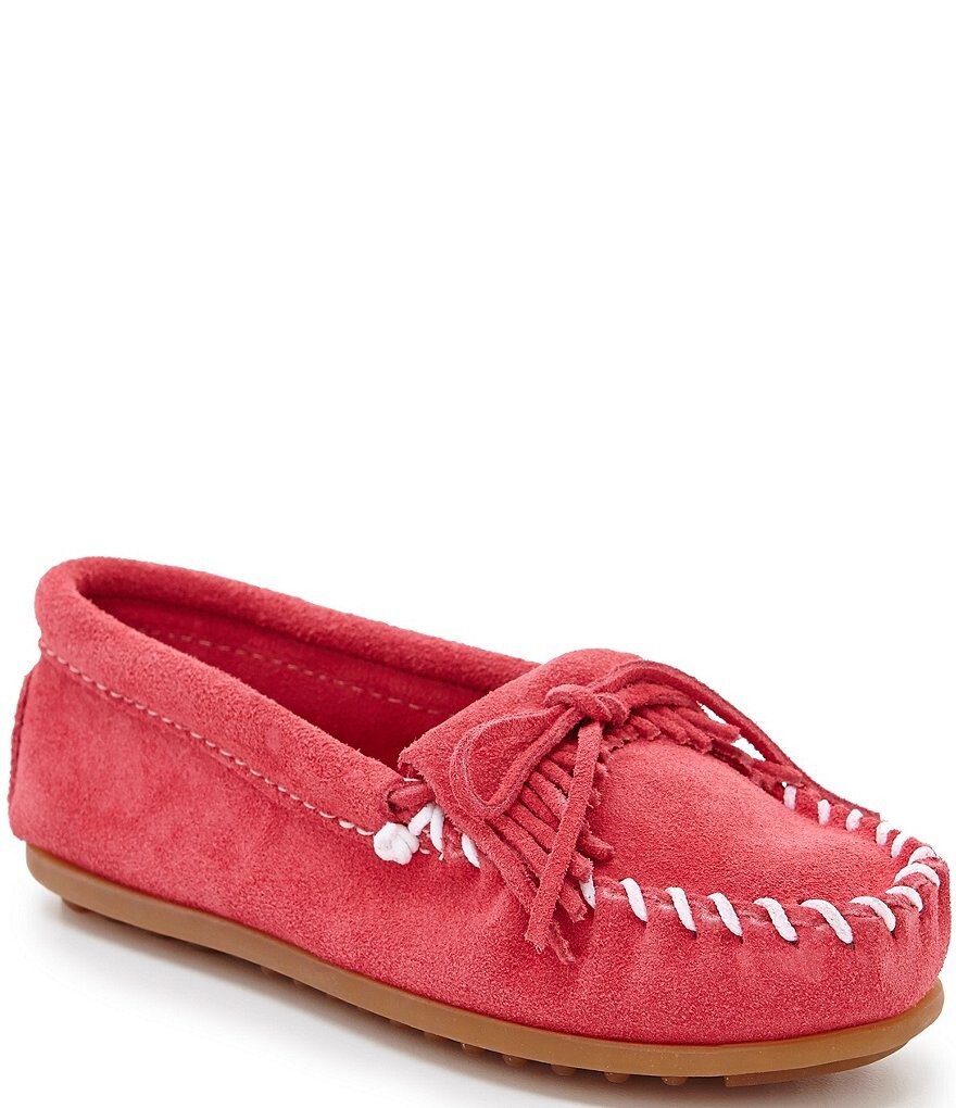 

Детские замшевые мокасины Minnetonka Kilty Whipstitch (Молодежные), розовый