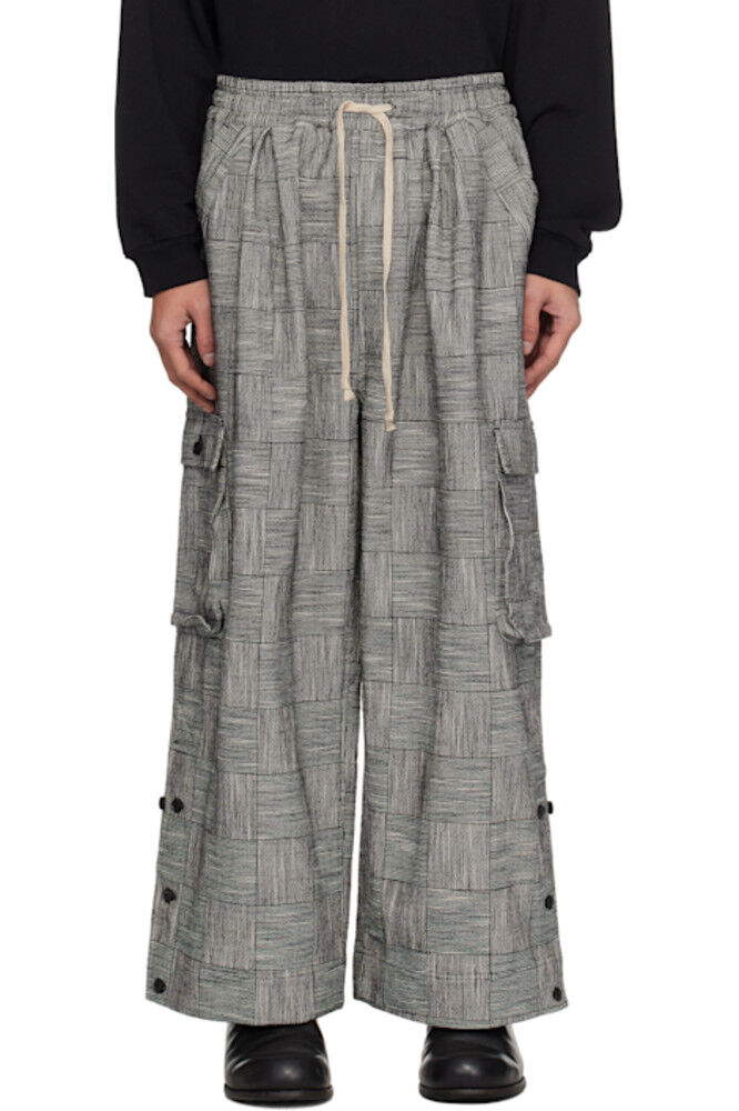 

Черно-белые брюки-карго O-Project Block Stripe Cloth Easy Jan-Jan Van Essche
