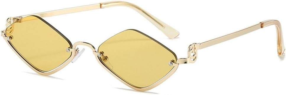 

Модные солнцезащитные очки с ромбовидным рисунком для мужчин и женщин, трендовые линзы, металлическая оправа, стильные очки для вечеринок и повседневной носки, защита от ультрафиолета UV400 generic, C7