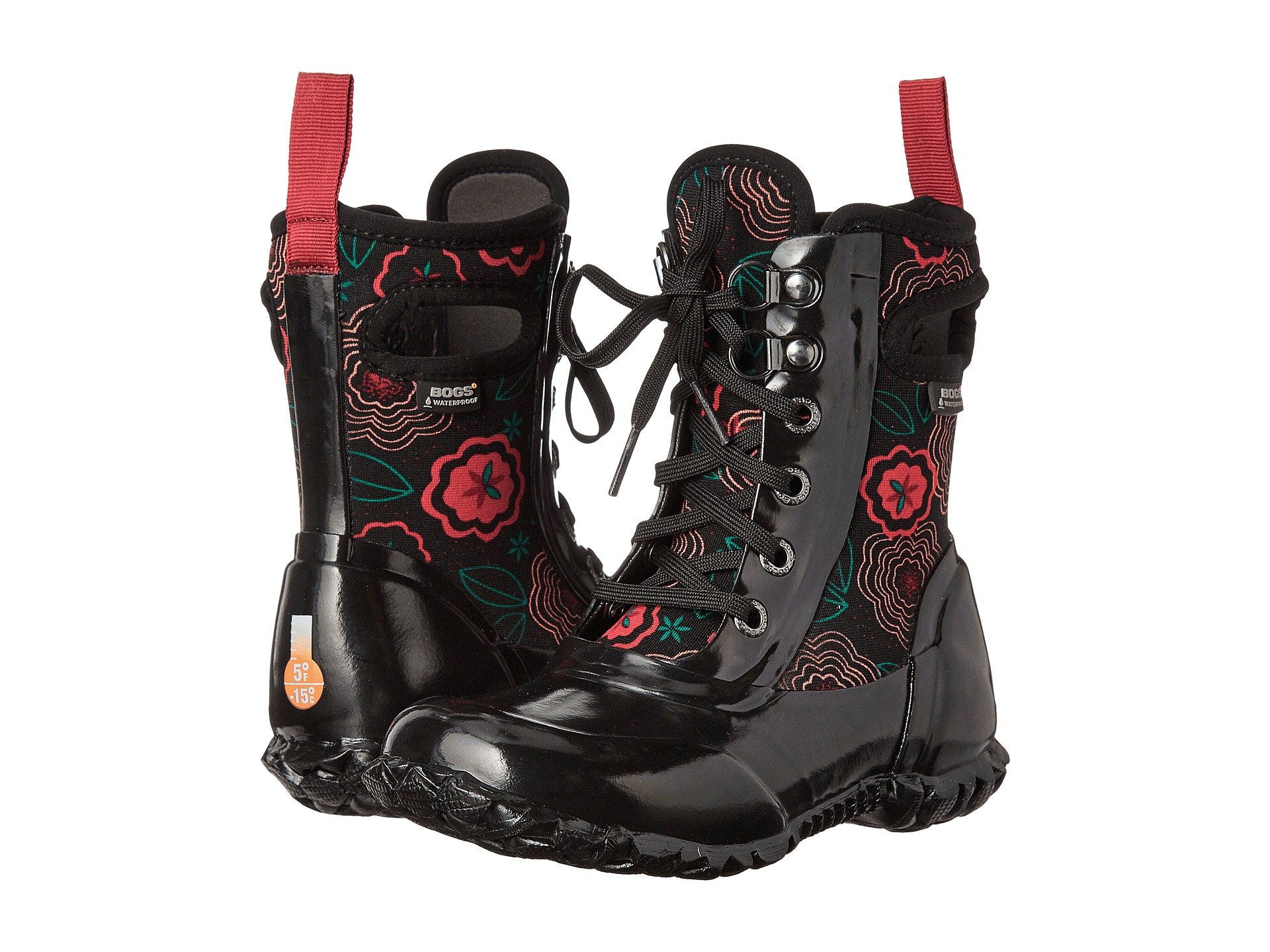 

Ботинки Bogs Kids Sidney Lace Posey, Posey Black Multi