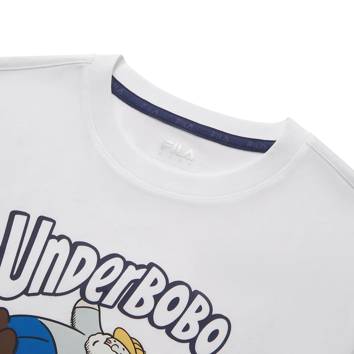 Футболка с круглым вырезом тонкая FILA KIDS, P-WT Standard White — фото 4