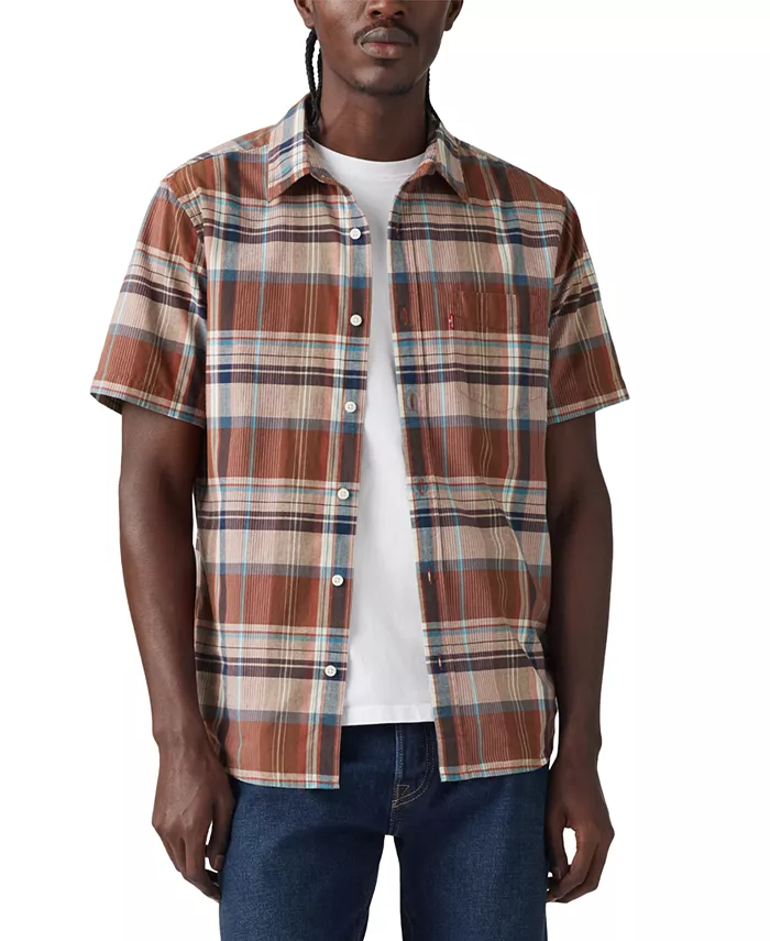 

Мужская классическая рубашка с коротким рукавом и одним карманом, Regular Fit Levi's, мультиколор