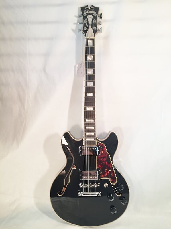 

Электрогитара D'Angelico-Premier Mini DC Semi-Hollow Body Electric Guitar-Black Flake-w/Gig Bag