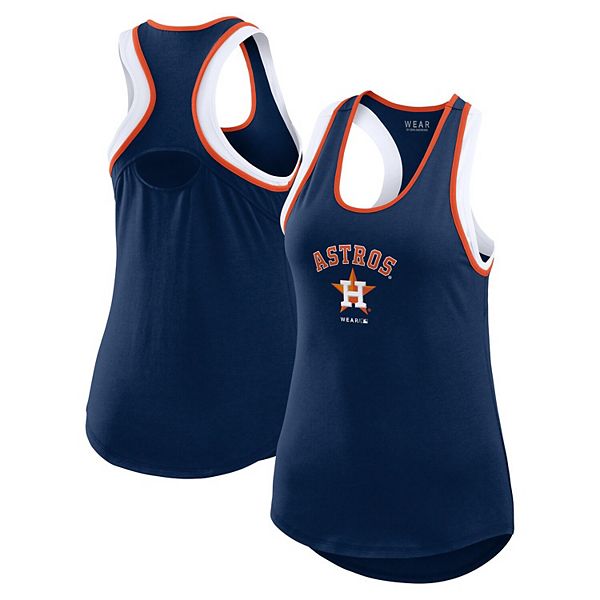

Женский топ-майка racerback Houston Astros с цветными блоками в темно-синем цвете Wear By Erin Andrews