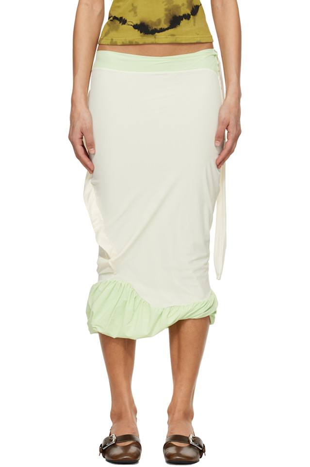 

Ottolinger Зеленая и кремовая витая юбка-карандаш миди