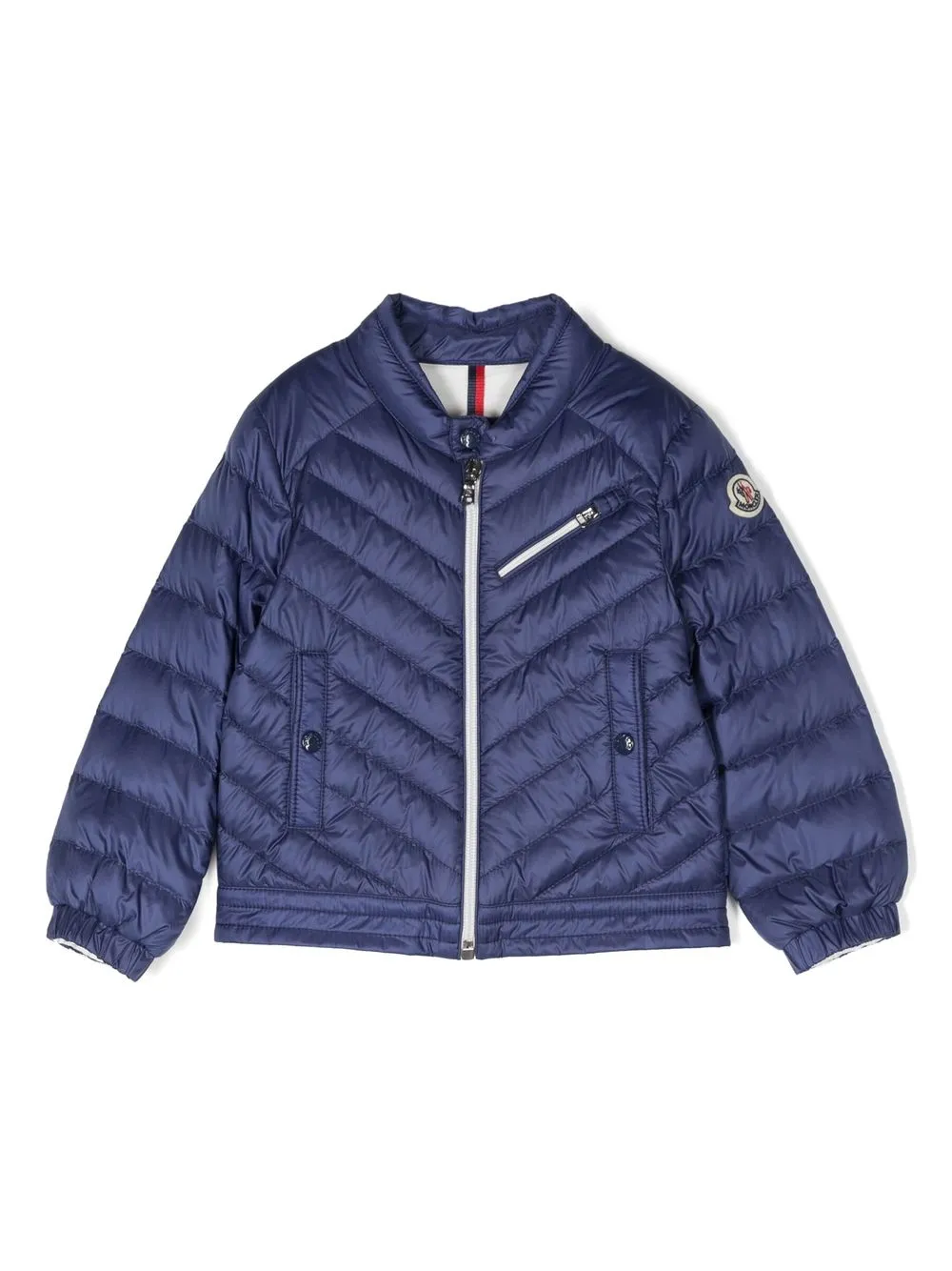 

Пуховик с нашивкой-логотипом Moncler Enfant, синий