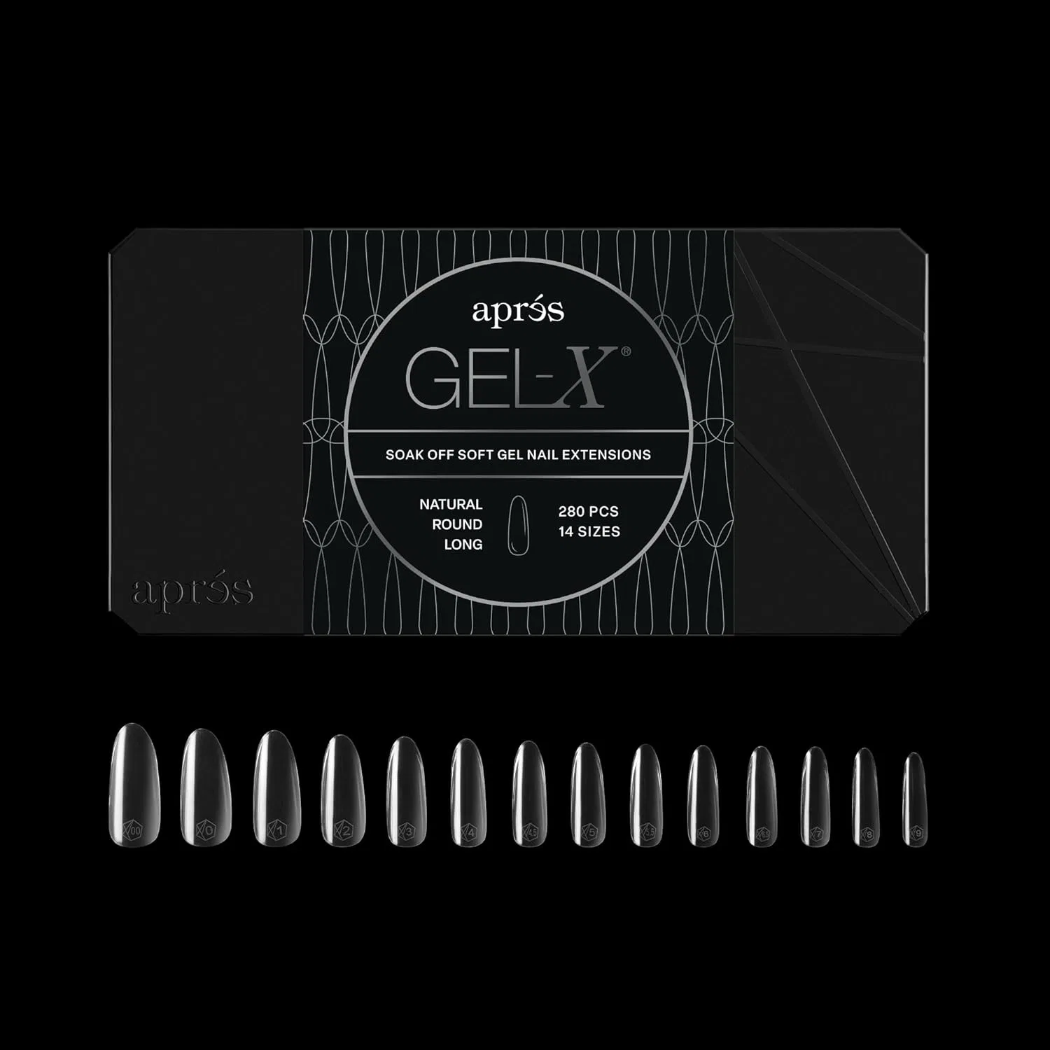 Набор типсов APRÉS Gel-X Round, 280 шт. Aprés, Natural Round Long