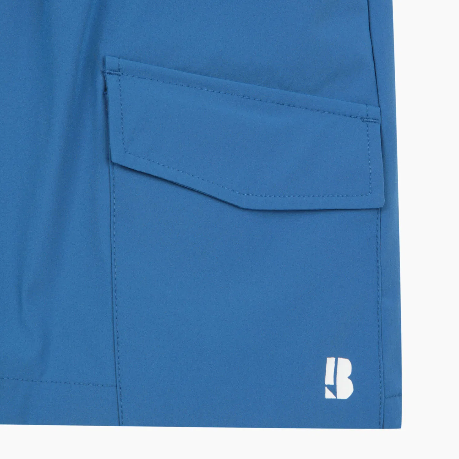 Детские шорты 5/8 из синтетической ткани синие от Benetton Kids — фото 4