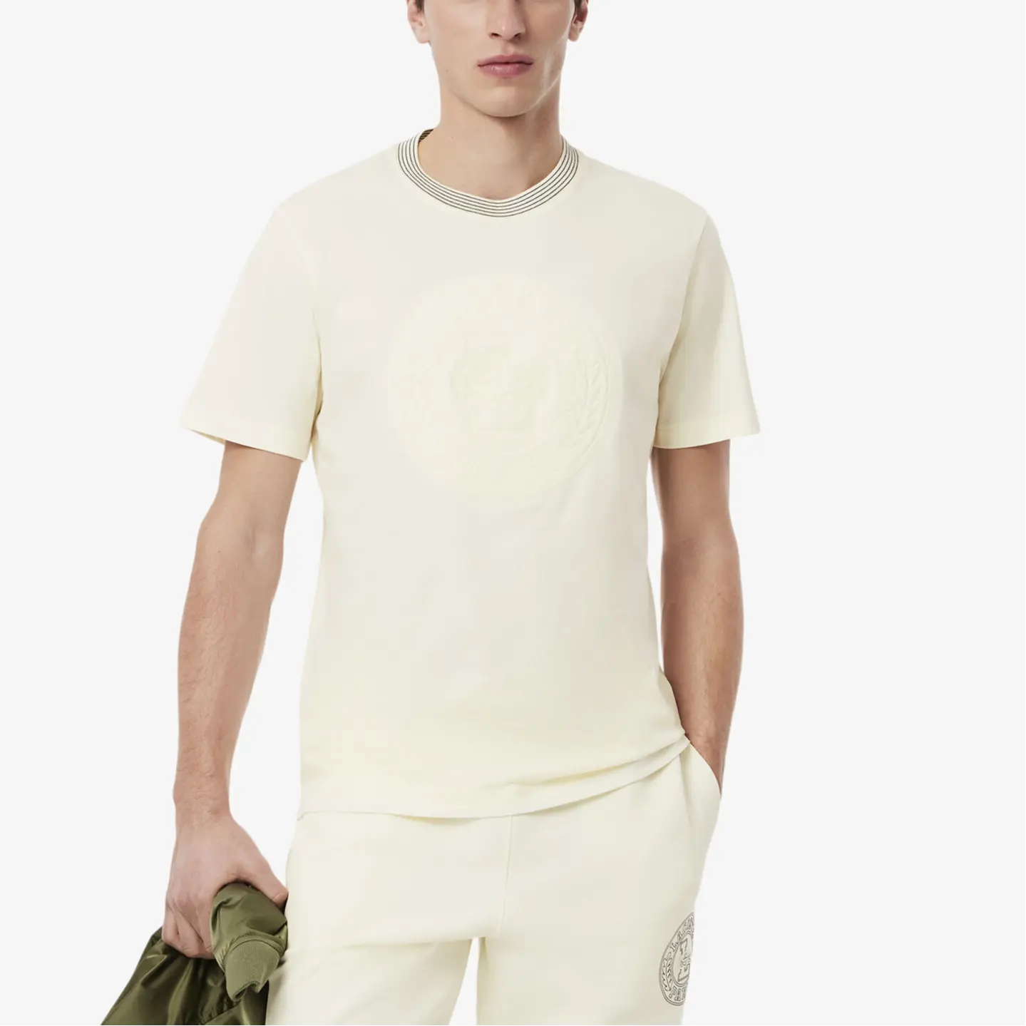Футболка из хлопка с вышивкой LACOSTE, белый — фото 4