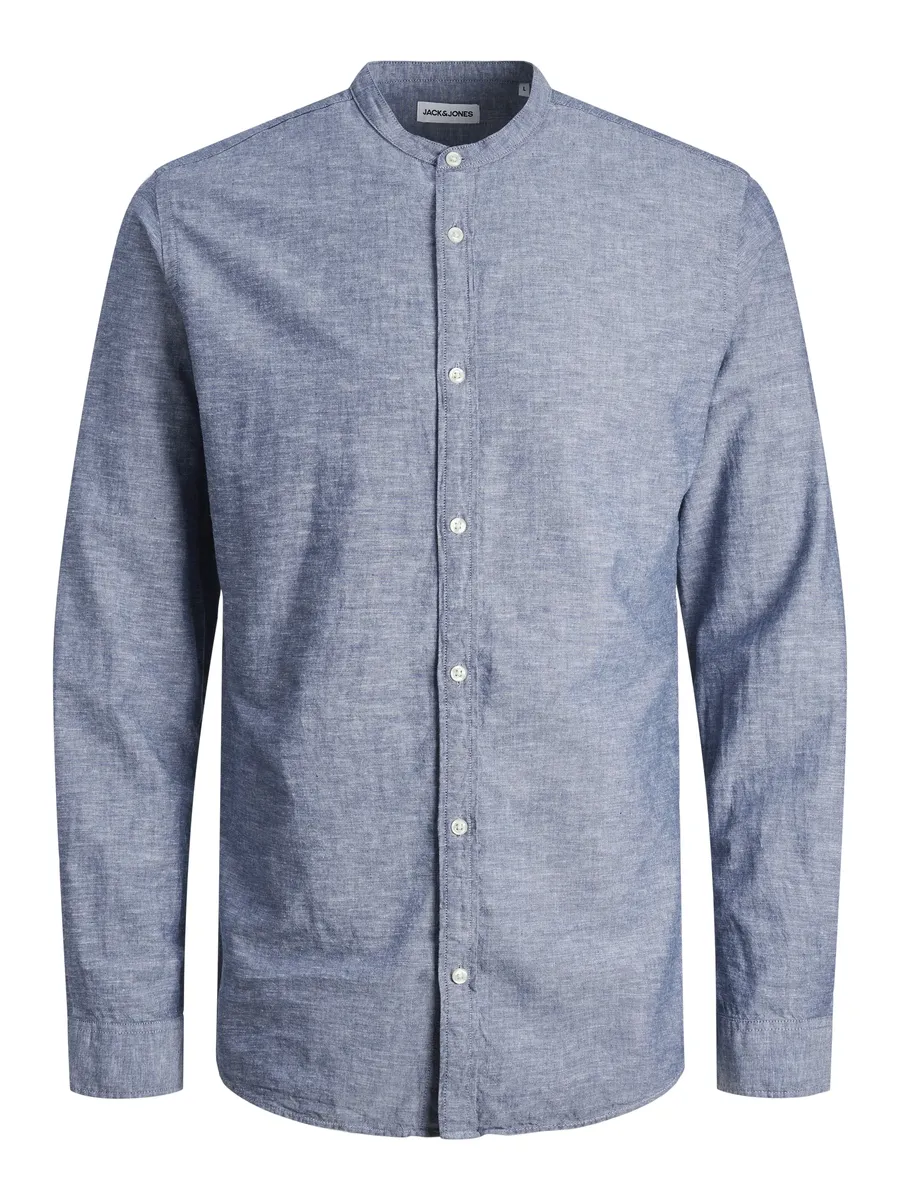 

Рубашка с длинными рукавами Jack & Jones "JJELINEN BLEND BAND SHIRT LS SN", цвет Faded Denim