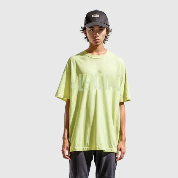 Футболка tape type t-shirt medium fit 'fluo yellow' Balenciaga, желтый — фото 4