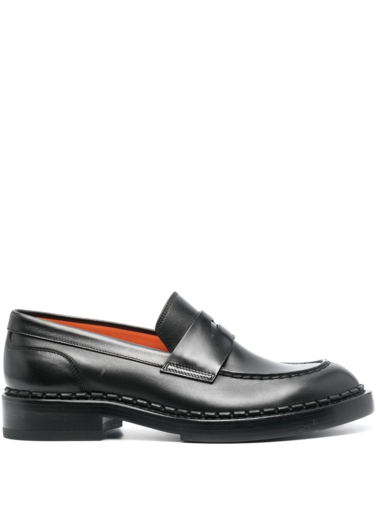 Santoni лоферы Alfie с закругленным носком, черный