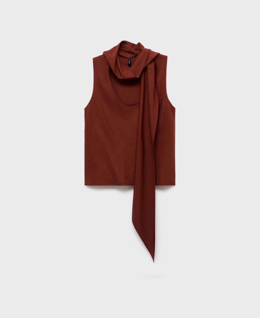 

Женская блузка с воротником-шаль MANGO, Russet