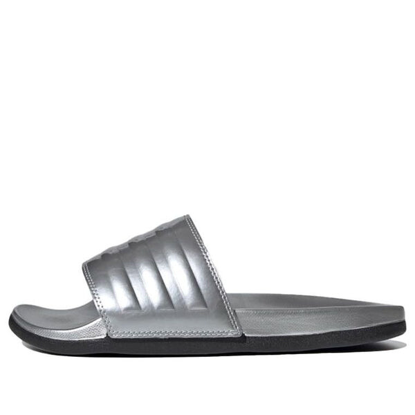 Тапочки adilette comfort slide 'silver metallic' Adidas, серебряный