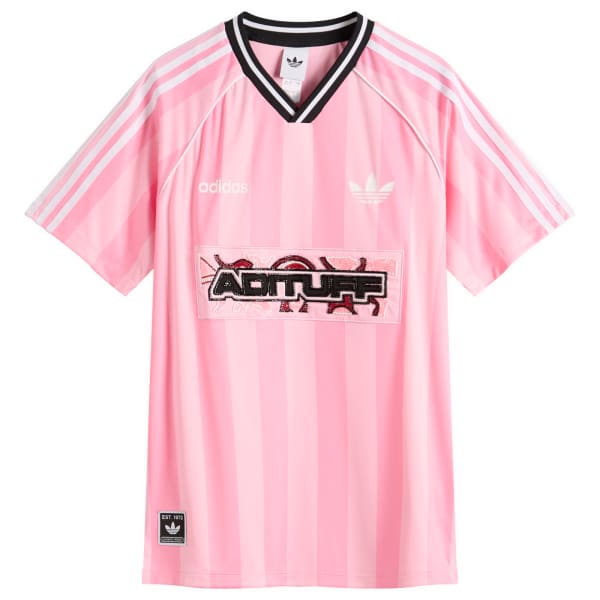 

Полосатая футболка Adidas, true розовый & semi розовый glow