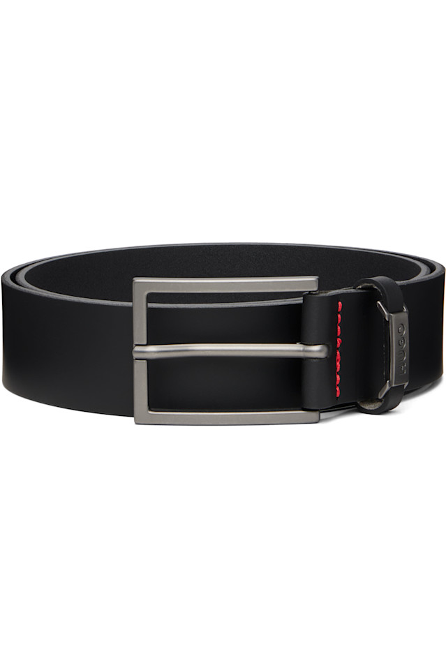 

Ремень из буйволовой кожи Logo-Keeper Hugo, черный