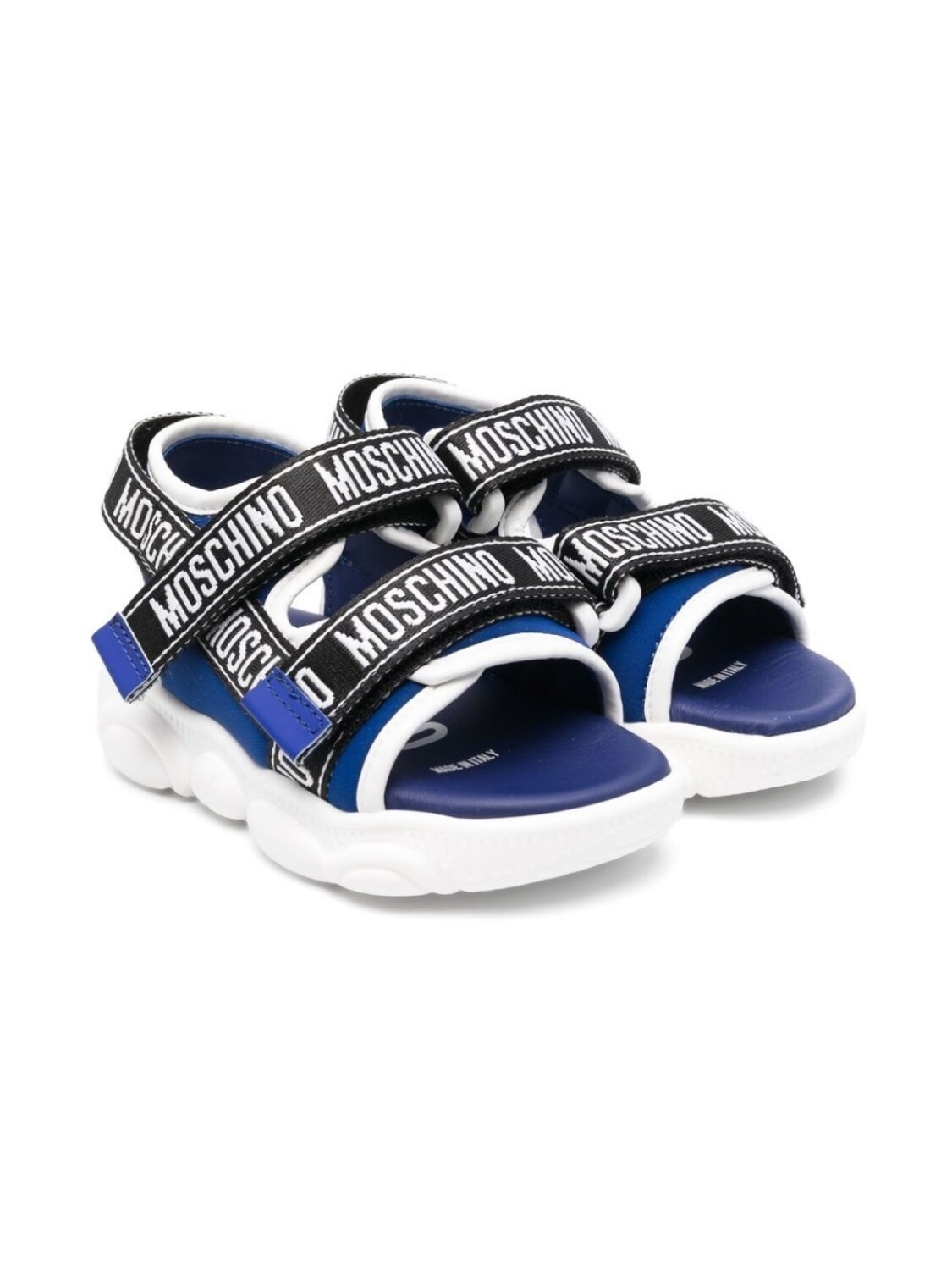 

Moschino Kids сандалии на липучках с логотипом, синий