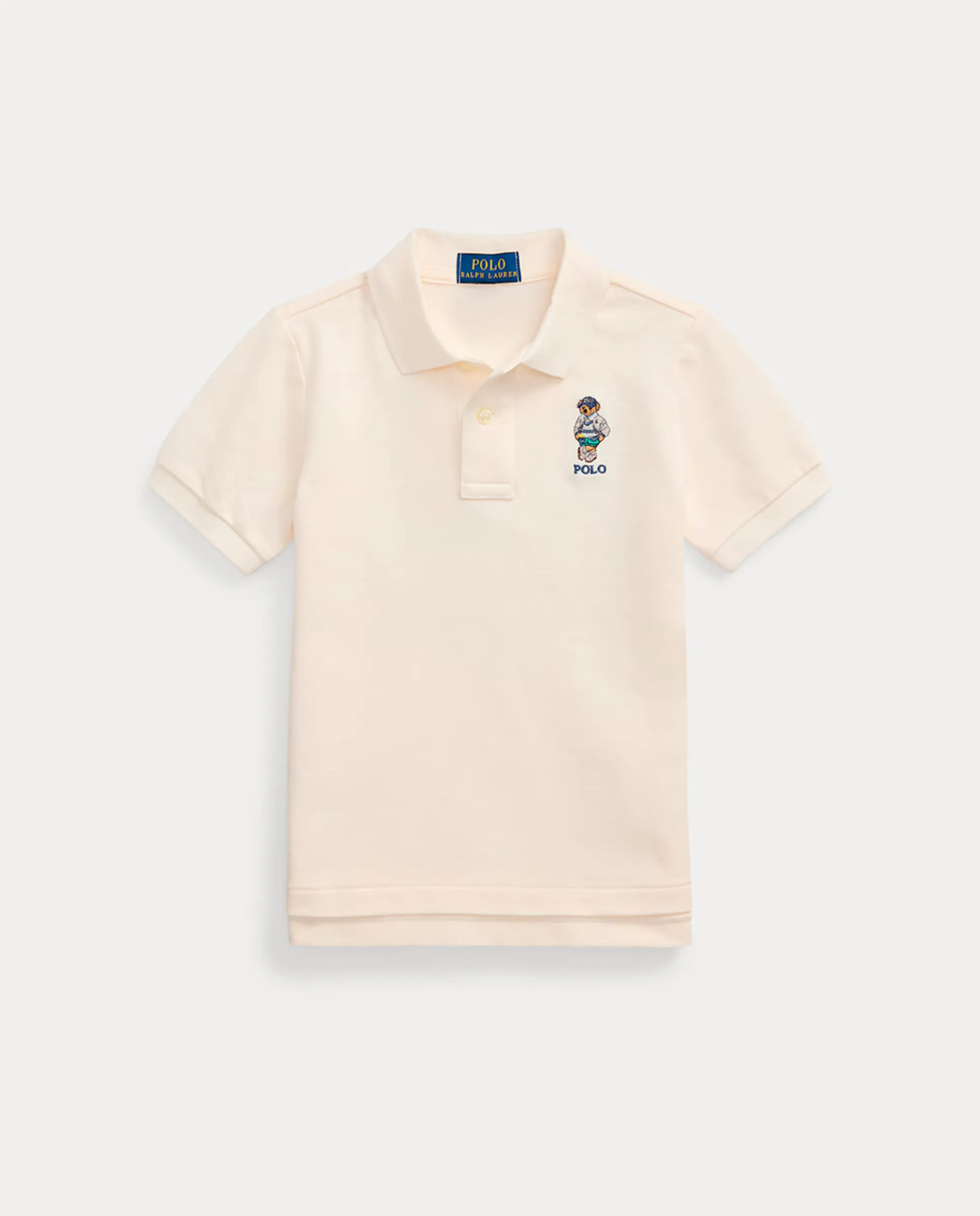 

Детский поло из хлопкового пике с медведем Polo Bear Polo Ralph Lauren, цвет Crudo