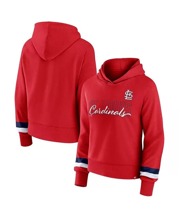 

Женская красная толстовка с капюшоном St. Louis Cardinals Over Under Fanatics