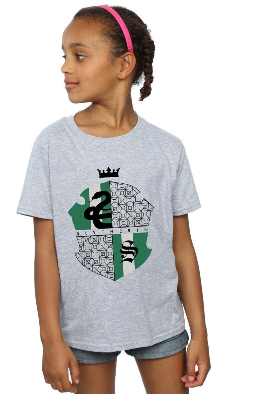 

Хлопковая футболка со щитом Слизерина Harry Potter, серый