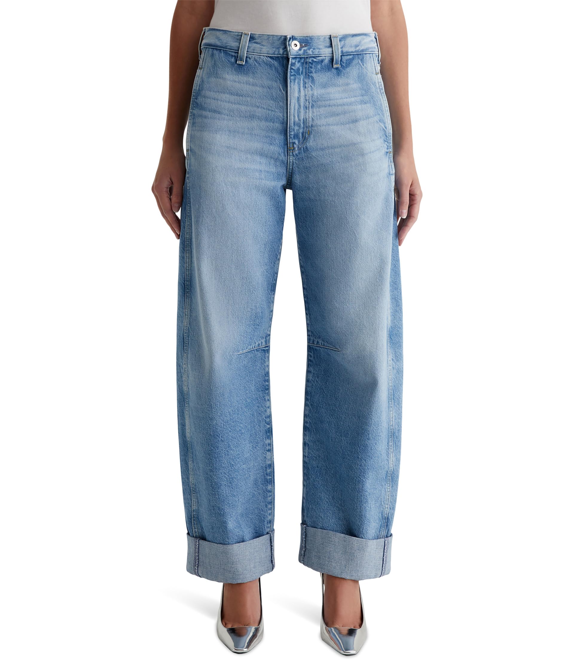

Джинсы AG Jeans Mercer High-Rise Cuffed Barrel Jeans In Santorini, Santorini