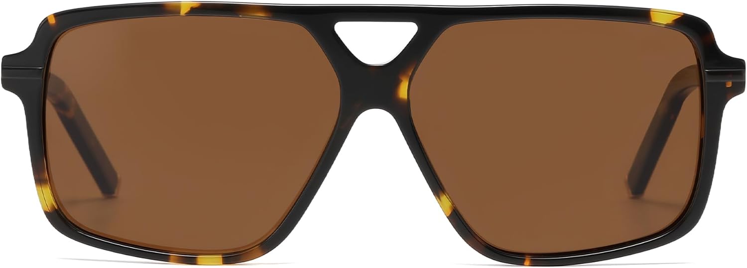 

Солнцезащитные очки-авиаторы SOJOS квадратной формы для мужчин и женщин, поляризованные, с ацетатной оправой, в стиле ретро, ​​с защитой от УФ-излучения, Tortoise/Brown