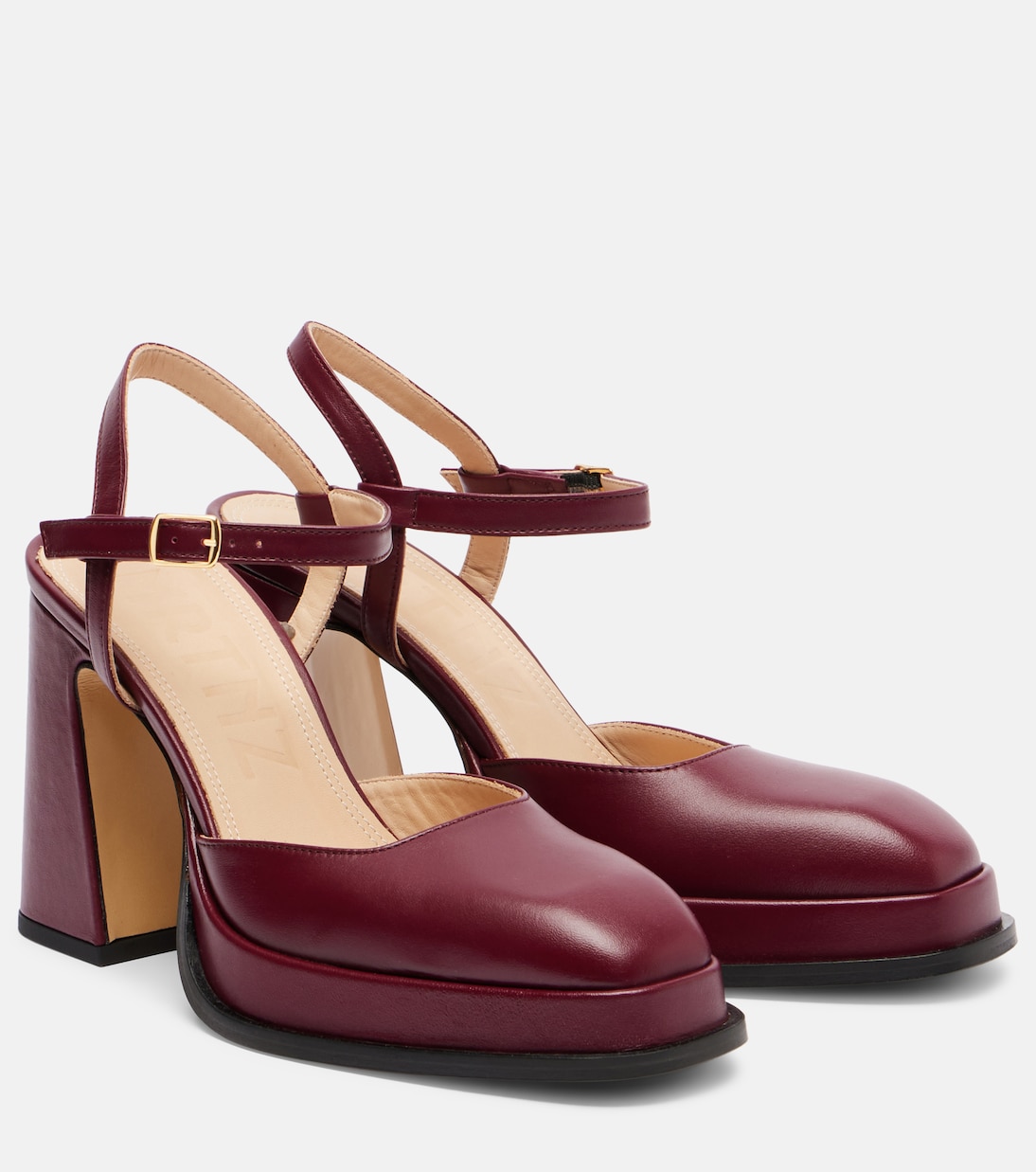 Кожаные туфли Malasana 95 с пяткой на пятке Souliers Martinez, бордовый