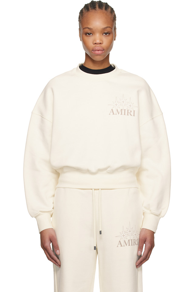 

Свитшот Amiri с принтом "звездный взрыв" укороченный Amiri, цвет ivory
