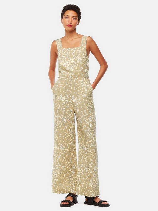 

Костюм-комбинезон с тропическими листьями Whistles, Khaki/Multi