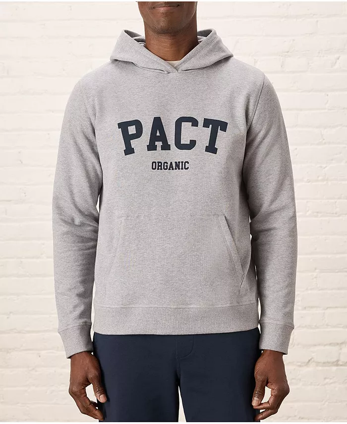 

Мужская графическая худи из органического хлопка с облачным флисом Pact, серый
